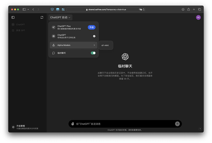 始皇的Shared Chat支持o1-mini了 - 前沿快讯 - LINUX DO