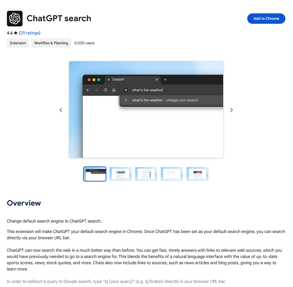 ChatGPT Search 推出 Chrome 浏览器插件 - 前沿快讯 - LINUX DO