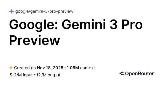 OpenRouter上新Gemini3.0 API - 前沿快讯 - LINUX DO