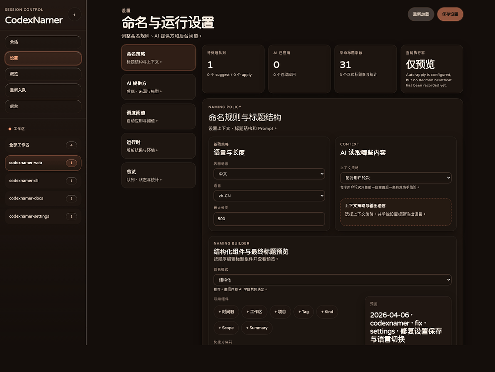 [开源自荐] CodexNamer —— codex 会话 AI 命名工具 - 开发调优 - LINUX DO