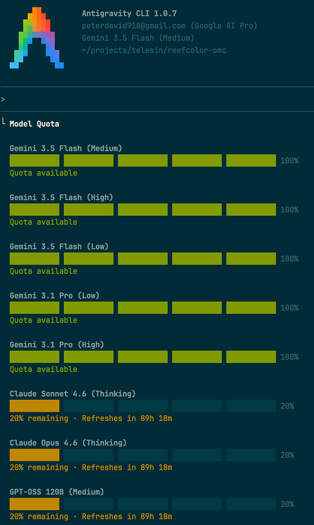 Antigravity CLI 和 APP 额度看起来是独立的 - 前沿快讯 - LINUX DO