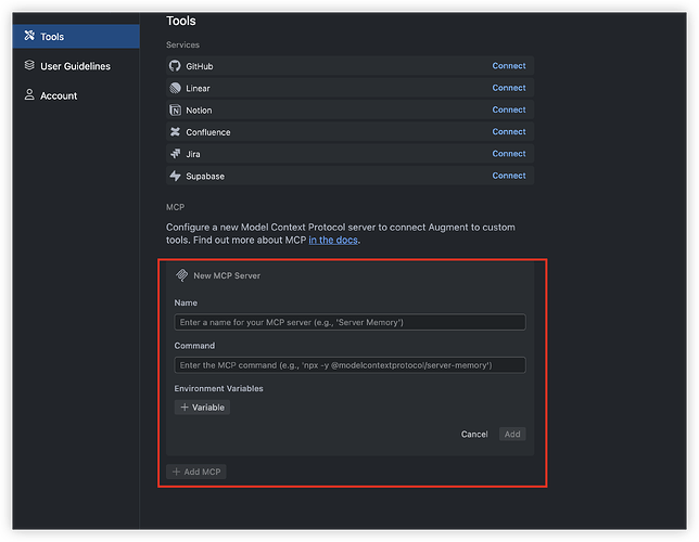 有谁可以告诉我Augment新版本的 mcp如何配置吗，谢谢各位佬 - 开发调优 - LINUX DO
