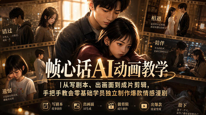 AI情感漫剧全流程实战,零基础完成动画成片