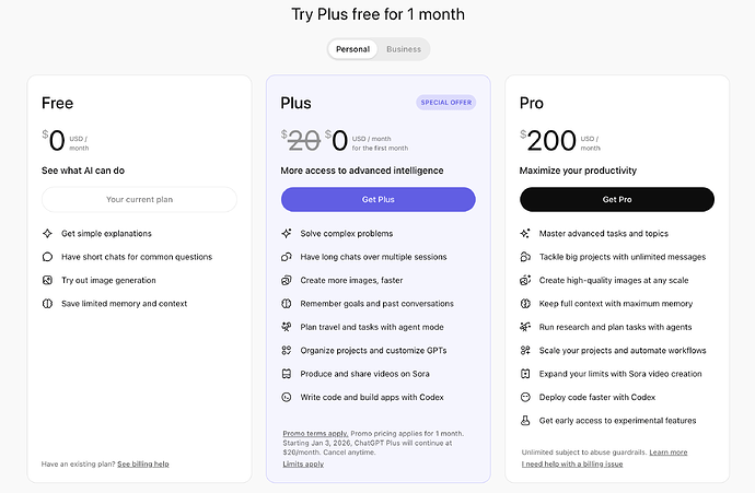 ChatGPT Plus 官方推送免费1个月 - 福利羊毛 - LINUX DO