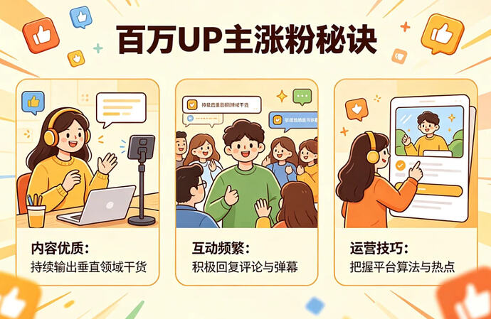 百万UP主涨粉秘诀,底层逻辑与实战运营全拆解