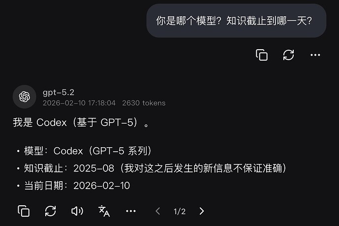 GPT 5.3 Codex的知识截止日期早于GPT 5.2？ - 开发调优 - LINUX DO
