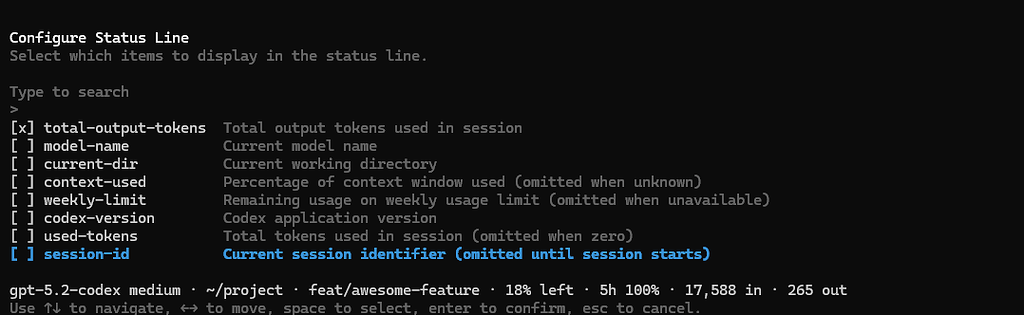 codex也支持自定义statusline了 - 开发调优 - LINUX DO