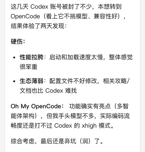 体验了两天opencode，感觉还是codex舒服 - 搞七捻三 - LINUX DO