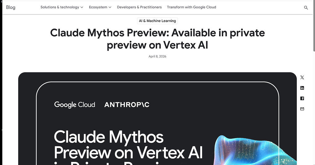 Vertex AI能用上Claude Mythos了？ - 开发调优 - LINUX DO