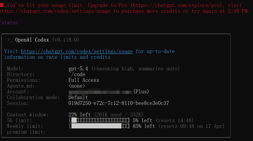 GPT PLUS 5小时限额相当于周限额的15% 砍了接近一半 - 搞七捻三 - LINUX DO