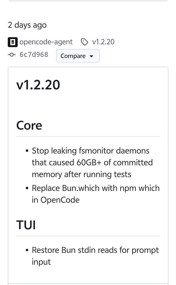 opencode 疑似存在内存溢出问题 - 开发调优 - LINUX DO