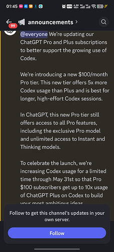 ChatGPT 100美金pro上线 - 前沿快讯 - LINUX DO