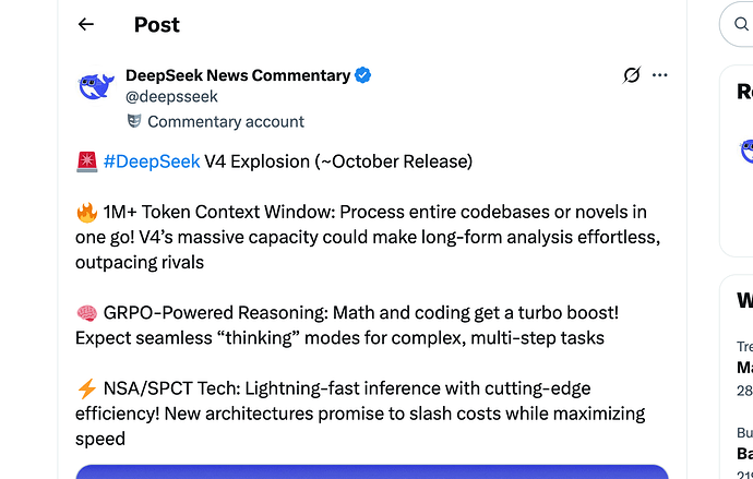DeepSeek V3.2要来了 - 搞七捻三 - LINUX DO