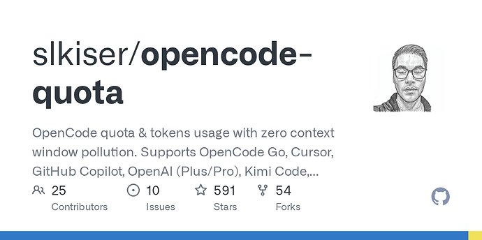 opencode go订阅能否获取到套餐额度用量的api? - #4，来自 cyfer - 开发调优 - LINUX DO