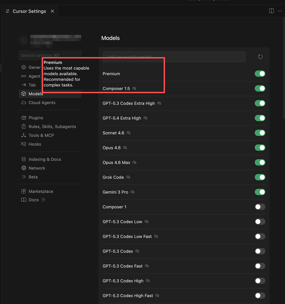 cursor 模型列表新增premium是哪家模型厂商推出的 - 搞七捻三 - LINUX DO