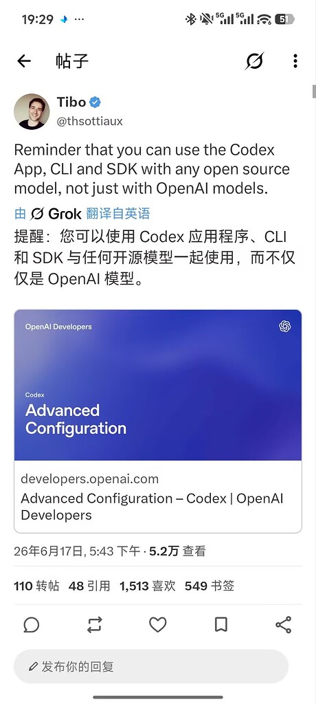 codex准备开发第三方模型接入了 - 搞七捻三 - LINUX DO