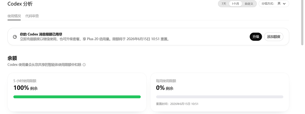 codex pro 5x升级到 pro 20x额度重置问题 - 搞七捻三 - LINUX DO