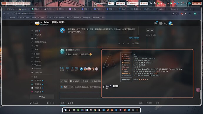 archlinux装机+美化。 - 第 9 页 - 开发调优 - LINUX DO