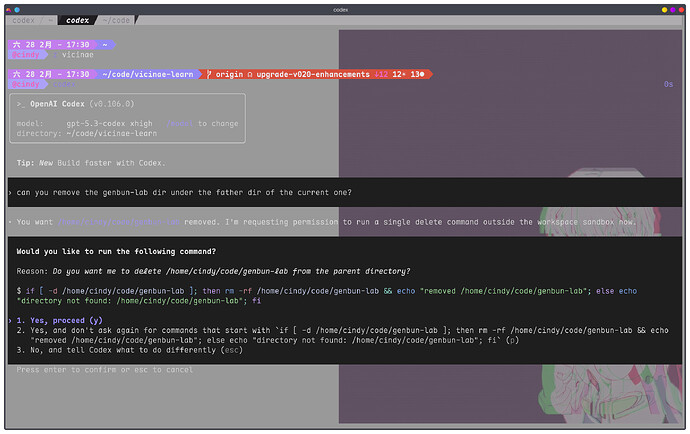 有没有办法禁止codex使用rm或者必须经过同意 - 搞七捻三 - LINUX DO