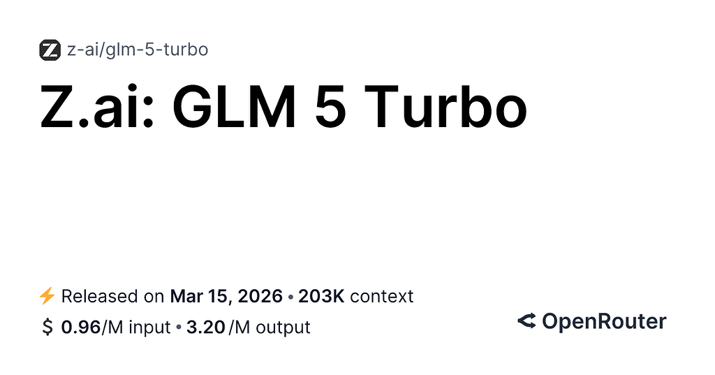 智谱新模型glm-5-turbo - 前沿快讯 - LINUX DO