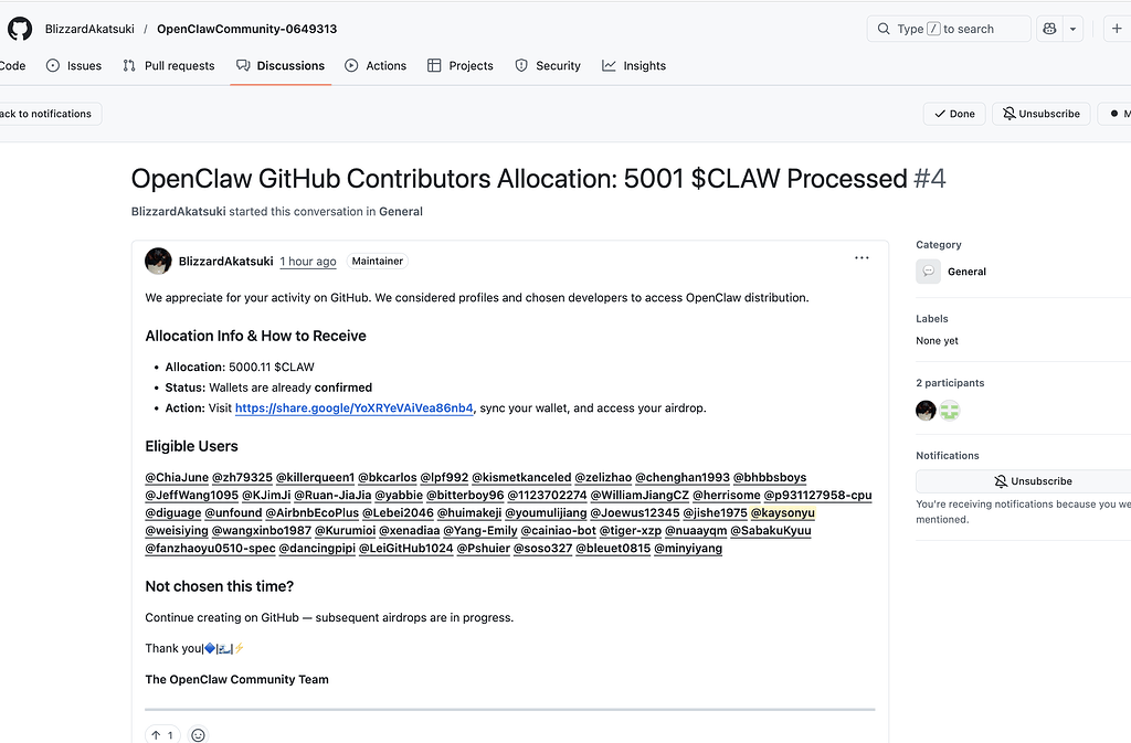 假 openclaw github 诈骗消息 - 前沿快讯 - LINUX DO