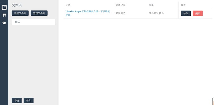 LinuxDo Scripts 扩展收藏夹升级一下多维度管理 - 开发调优 - LINUX DO