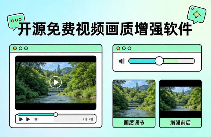开源免费视频画质增强软件,支持Win+Linux+AI补帧