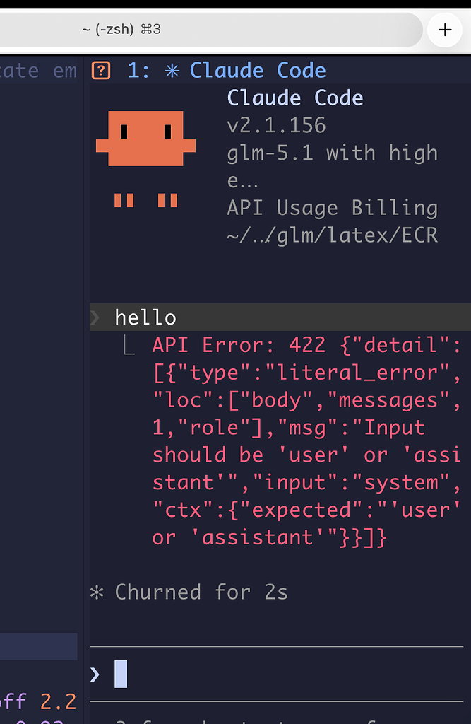 claude code cli + glm 报错了，有老友知道怎么解决吗 - 开发调优 - LINUX DO