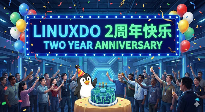 linux.do 两周年，一人发一张庆祝图 - #35，来自 cyforkk - 搞七捻三 - LINUX DO