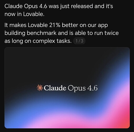 Lovable 专业版也同步上架 Claude Opus 4.6 模型！ - 前沿快讯 - LINUX DO