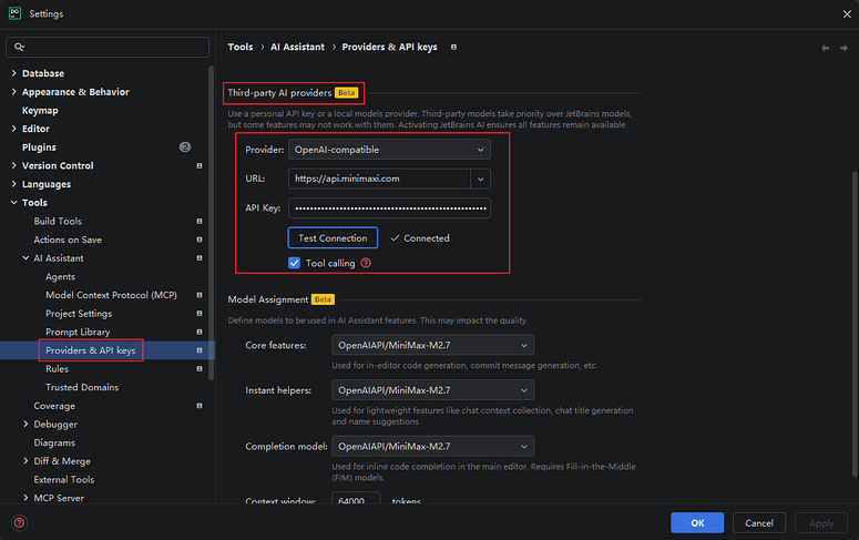 在 JetBrains AI Assistant 使用 MiniMax API 踩坑记录 - 开发调优 - LINUX DO