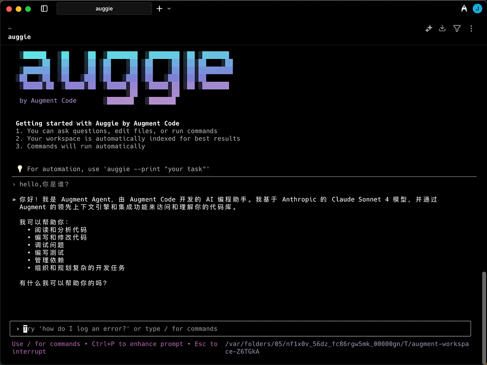 augment code 家的 Augment CLI （auggie）终于发布 beta 版本了 - 开发调优 - LINUX DO