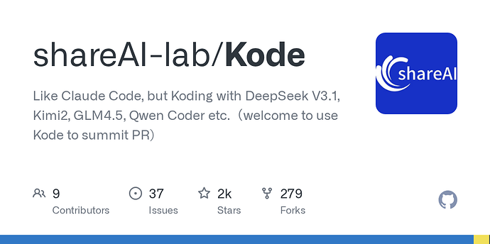 Kode Linux 发现了一个类似claude code的开源项目,叫kode - 开发调优 - LINUX DO