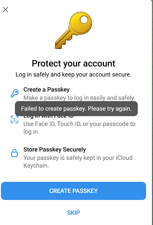 tg网页版添加passkey一直失败 - 搞七捻三 - LINUX DO