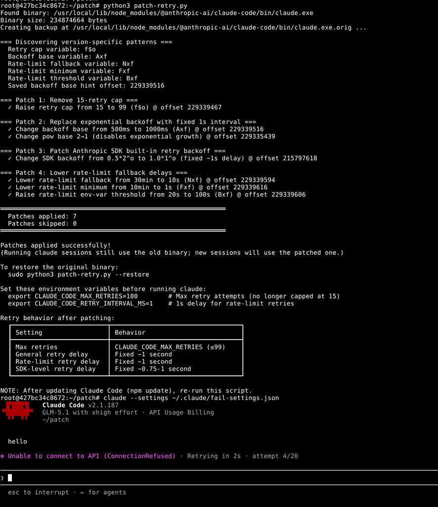 Claude code 重试策略修改 - 开发调优 - LINUX DO