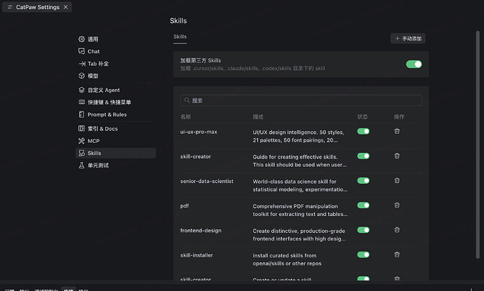 美团推出的 AI IDE CatPaw支持skills了 - 前沿快讯 - LINUX DO