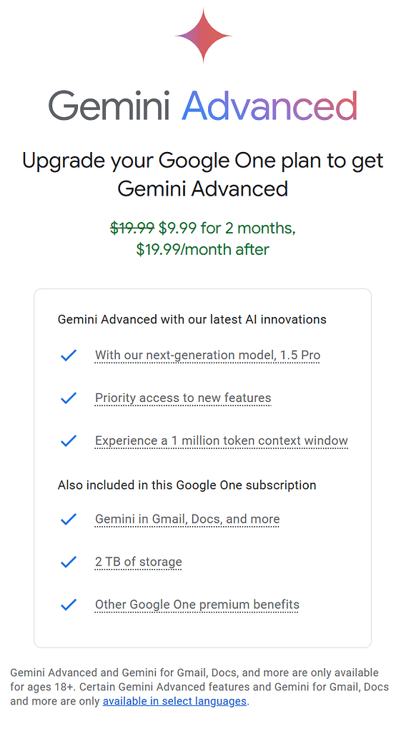 Gemini Advanced试用的价格对比 - 搞七捻三 - LINUX DO