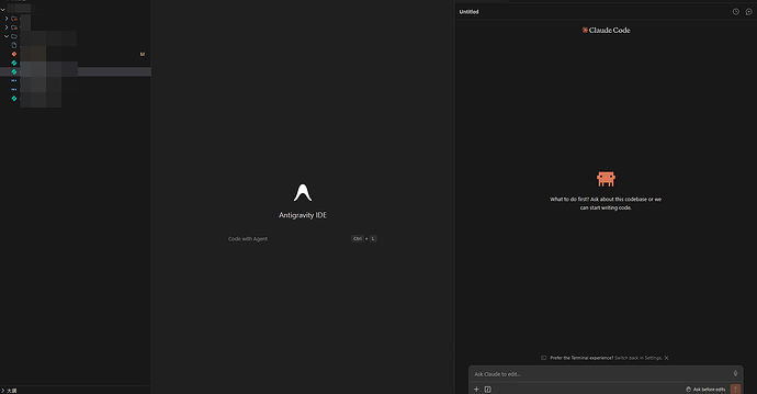 Google Antigravity 装了 Claude for插件后，聊天窗口为什么只能出现在代码区？VS Code 却能固定右侧栏，有人 ...