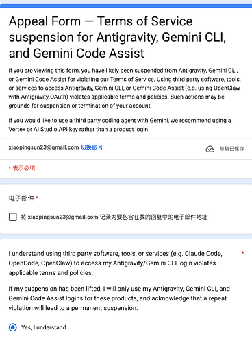 针对 Antigravity、Gemini CLI 和 Gemini Code Assist 的服务条款暂停 - 开发调优 - LINUX DO