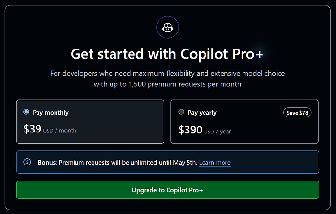 GitHub Copilot Pro+ 套餐现已发布 - 前沿快讯 - LINUX DO