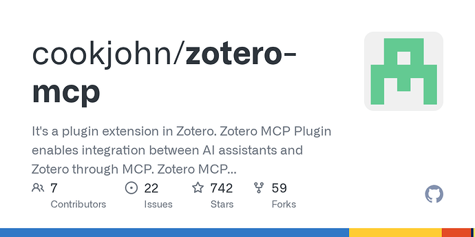 【开源插件】Zotero MCP NEO：用自然语言驱动你的文献工作流 - #5，来自 12311 - 开发调优 - LINUX DO