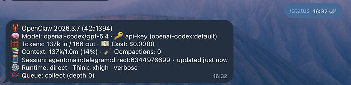 【openclaw】 openclaw 更新了，目前支持codex gpt-5.4 xhigh了 - 前沿快讯 - LINUX DO