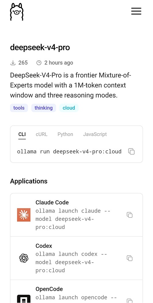 Ollama Cloud的DeepSeek-V4-Pro来了 - 前沿快讯 - LINUX DO