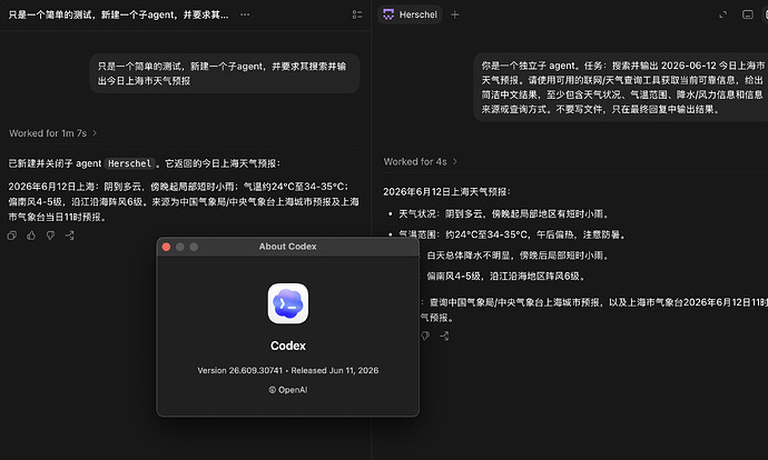 codex desktop mac版无法加载子agent会话内容后续（再次更新版本即可解决问题） - 开发调优 - LINUX DO