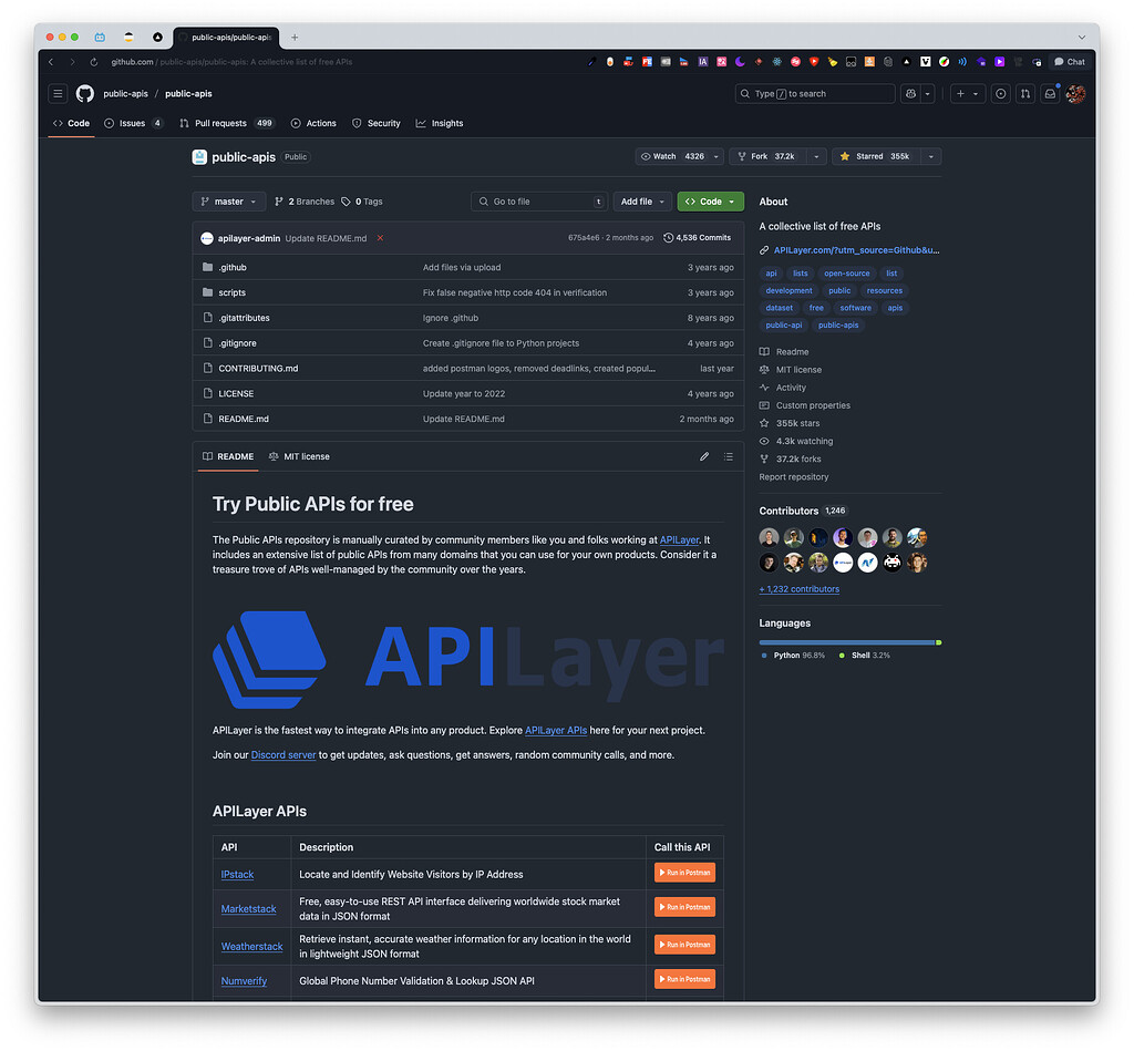 接口找不到？这一个仓库帮你全解决！含各类免费 API - 开发调优 - LINUX DO