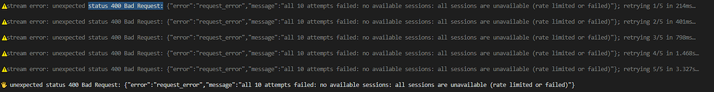 使用codex每次用到一半status 400 Bad Request - 开发调优 - LINUX DO