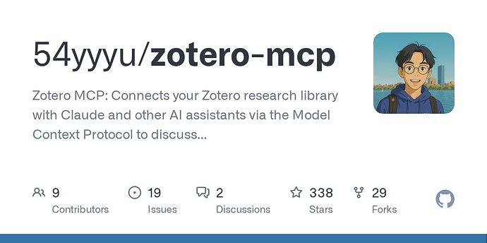 知名的 Zotero 文献库Github也有发布的 MCP - 前沿快讯 - LINUX DO