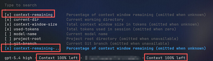 openai也太听劝了 codex的context百分比显示回来了 - 搞七捻三 - LINUX DO