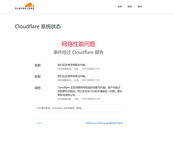 12月19日 Cloudflare 网络性能问题 - 前沿快讯 - LINUX DO