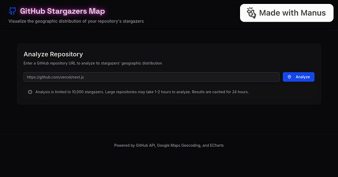 用manus搓了个小玩意——GitHub Stargazers Map - 开发调优 - LINUX DO